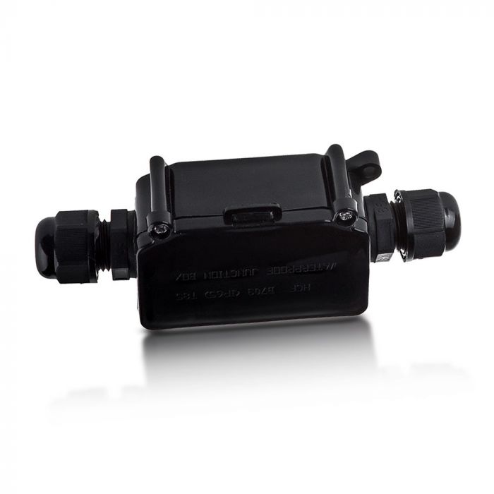 PLASTIC SQUARE BOX WITH TERMINAL BLOCK IP68 BLACK