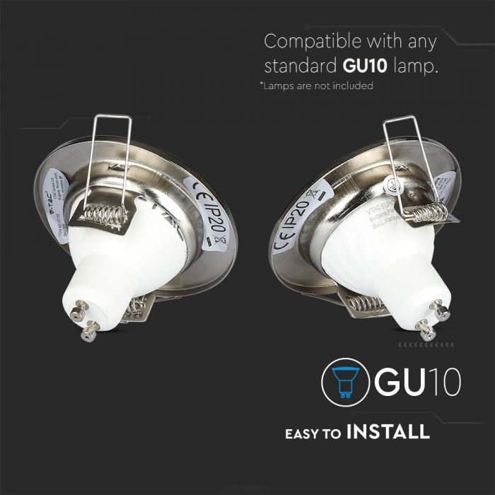 LED BRACKET GU10 ROUND Aluminium Fixed SN 80 (65) 2PCS/BOX