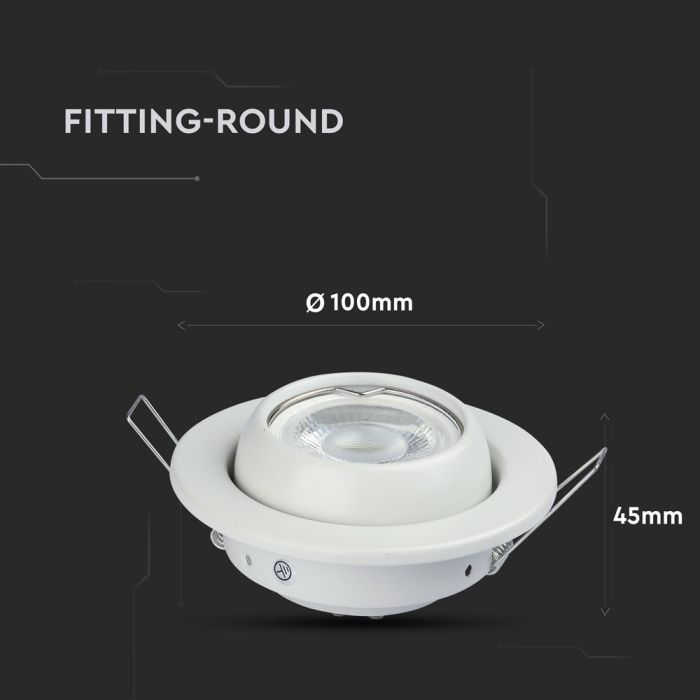 GU10 Housing Changing Angle Round White