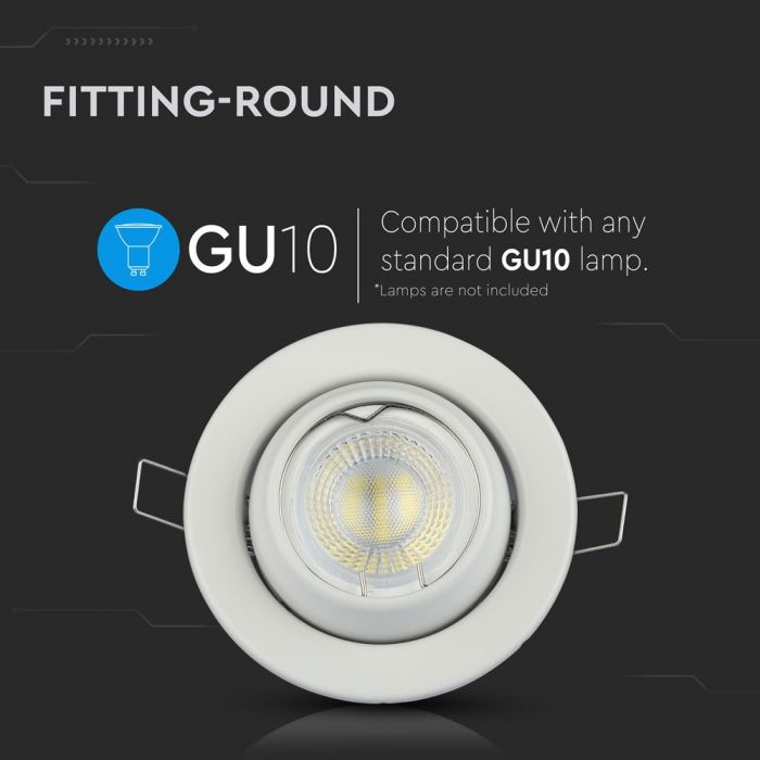 GU10 Housing Changing Angle Round White