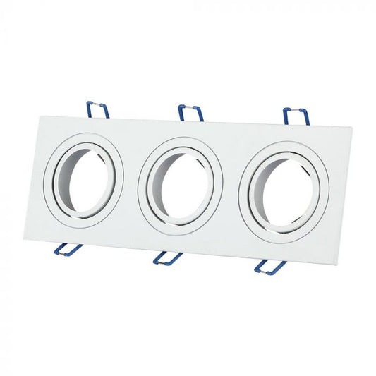 3 x GU10 Housing Square White