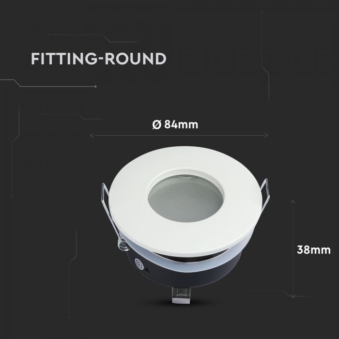 LED BRACKET GU10 ROUND FIXED WHITE 84 (75) IP54
