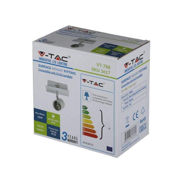 LED TRACK FITTING 1XGU10 WHITE