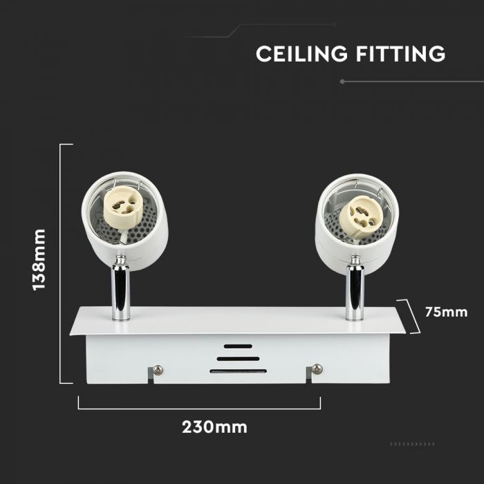 LED TRACK FITTING 2XGU10 WHITE
