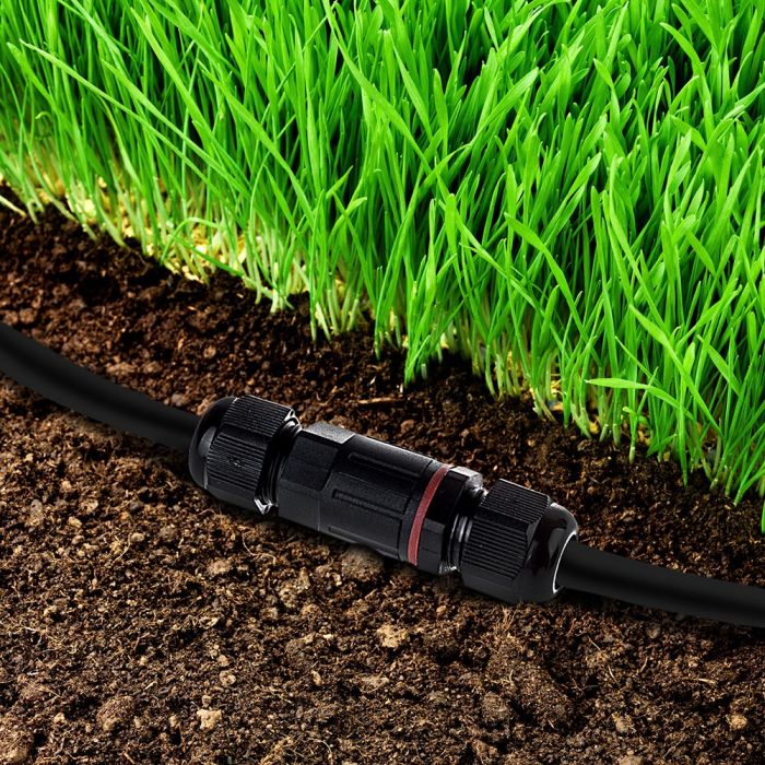 PLASTIC (UV RESISTANT) CYLINDER BOX WITH TERMINAL BLOCK 240V IP68 BLACK