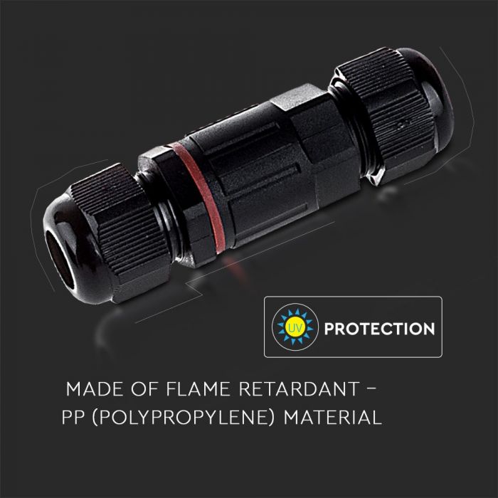 PLASTIC (UV RESISTANT) CYLINDER BOX WITH TERMINAL BLOCK 240V IP68 BLACK