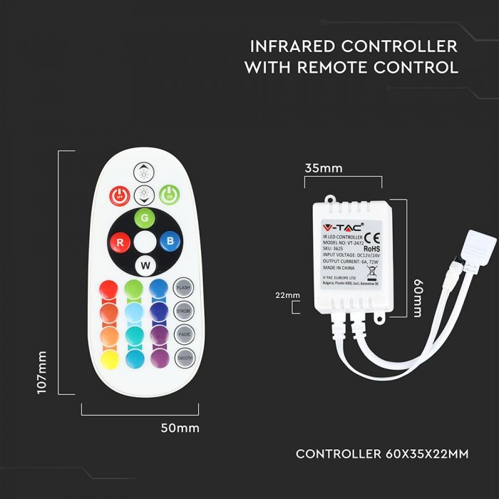 Infrared Controller Remote Control 24 Buttons Round