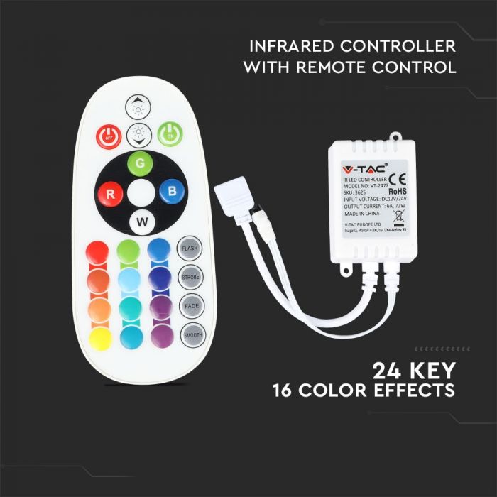 Infrared Controller Remote Control 24 Buttons Round