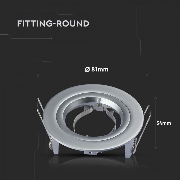 LED BRACKET GU10 ROUND METALLIC GREY Ø81x34mm (73)