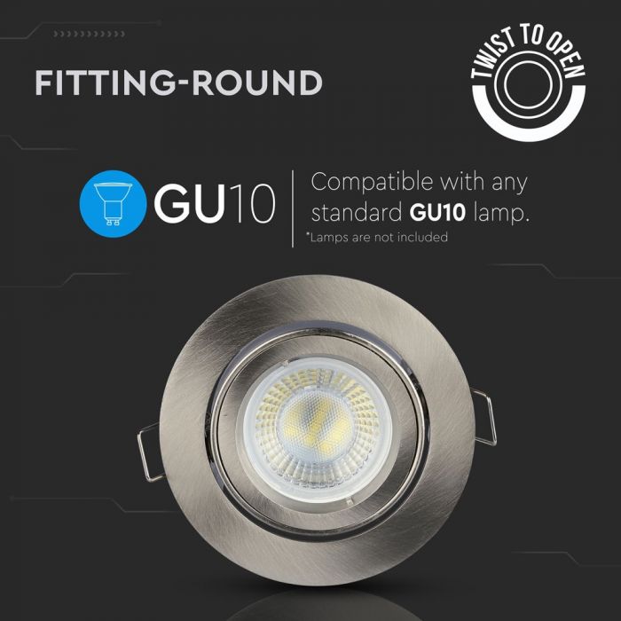 GU10 Fitting Round Satin Nickel