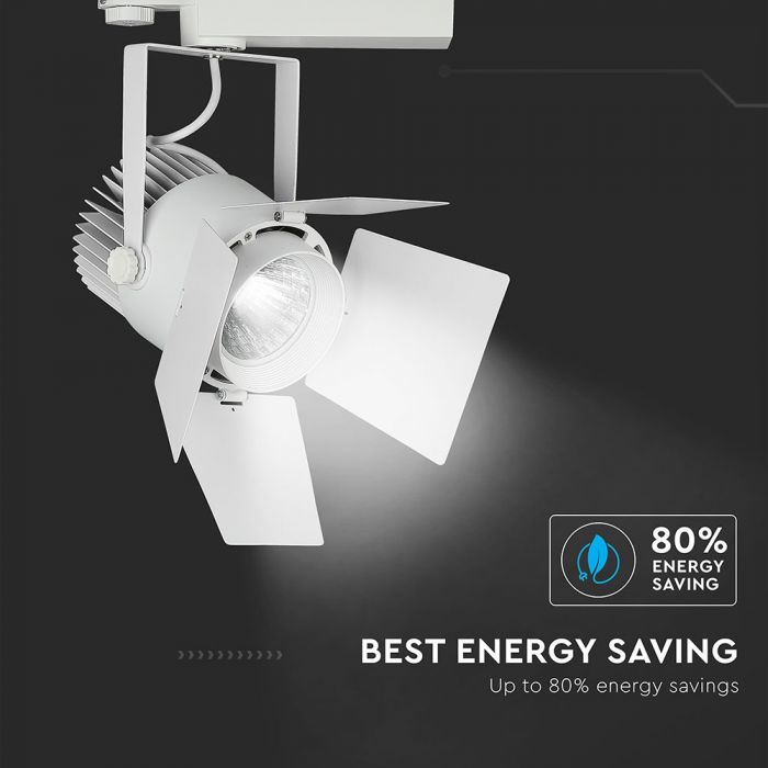 LED TRACK COB LIGHT 33W 2640lm WW 24-60° 17X23X24 4-LINE SAMSUNG CHIP WHITE