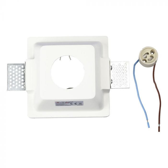 LED BRACKET GU10 SQUARE WHITE WITH FROST GLASS 120X60 (123) GYPSUM