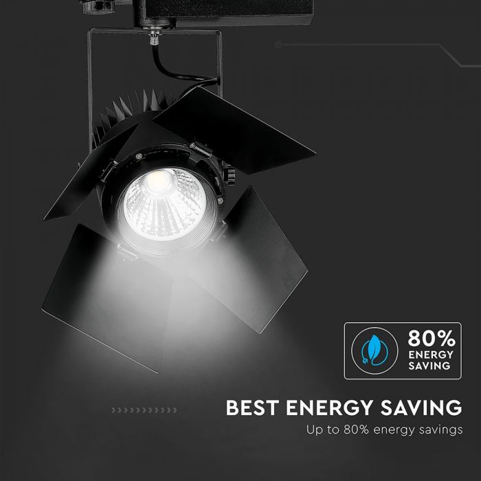 LED TRACK COB LIGHT 33W 2640lm WW 24-60° 17X23X24 4-LINE SAMSUNG CHIP BLACK