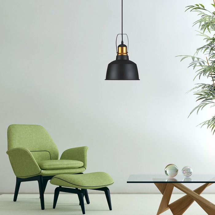 LED E27 PENDANT BLACK 23X31X115 ALUMINIUM