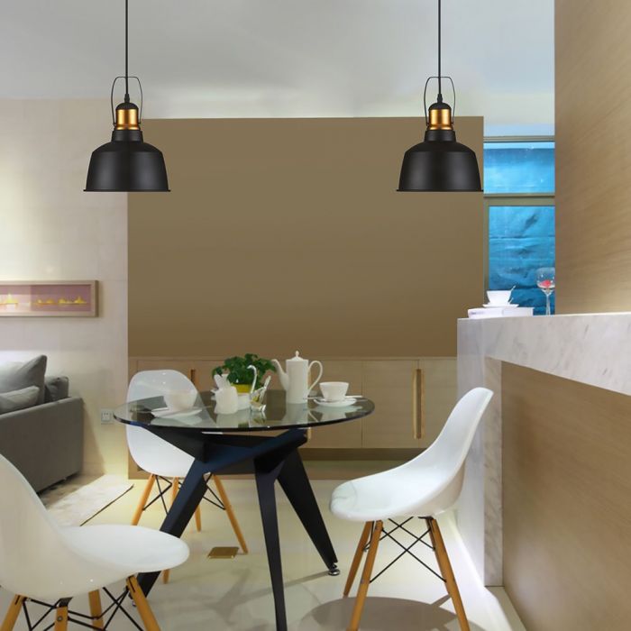 LED E27 PENDANT BLACK 23X31X115 ALUMINIUM
