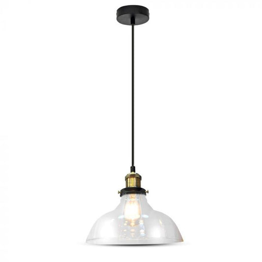LED E27 PENDANT TRANSPARENT 25X23X110 GLASS