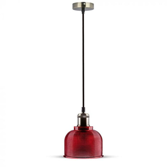 LED E27 PENDANT RED 15X16X105 GLASS