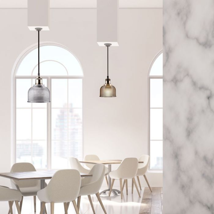 LED E27 PENDANT AMBER 15X16X105 GLASS