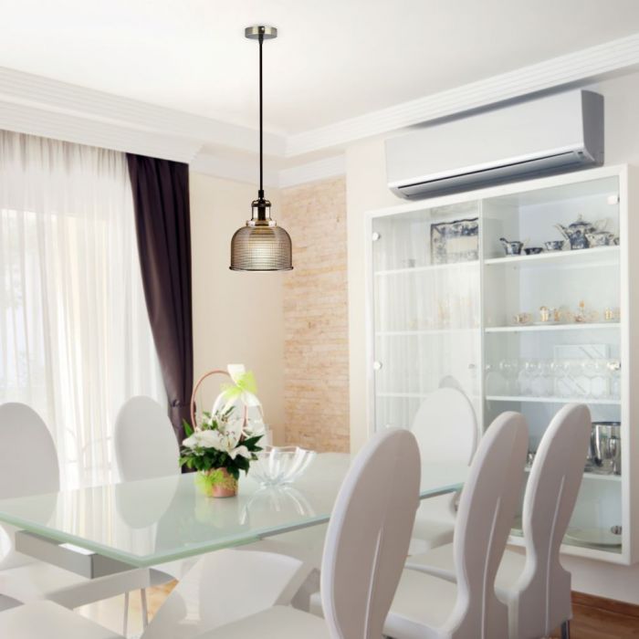 LED E27 PENDANT AMBER 15X16X105 GLASS
