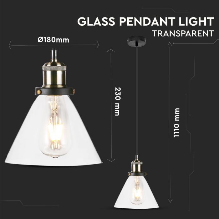 Glass Pendant Light Transparent ?180