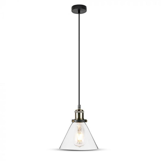 LED E27 PENDANT TRANSPARENT 18X23X110 VINTAGE GLASS