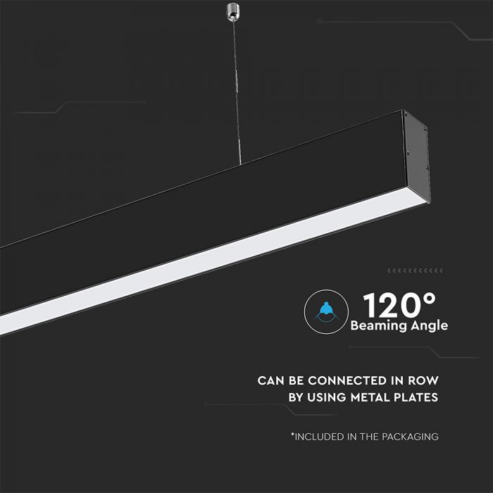 LED LINEAR HANGING SUSPENSION 40W CW 4000lm 120° 1200X35X67 ALUMINIUM SAMSUNG BLACK A++