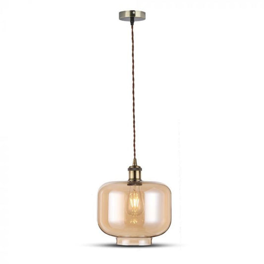 LED E27 PENDANT VINTAGE AMBER 25X28X118 GLASS