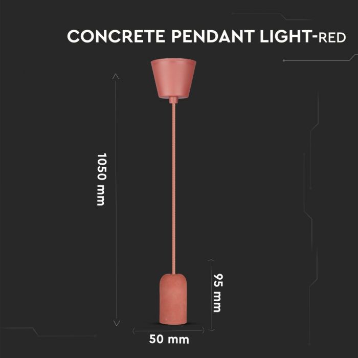 Concrete Pendant Light Red