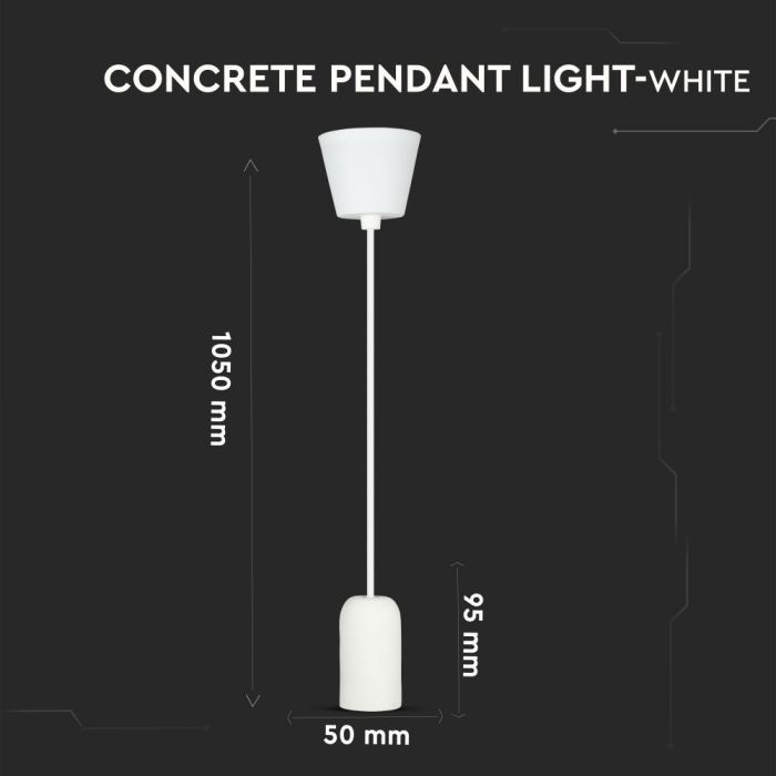 Concrete Pendant Light White