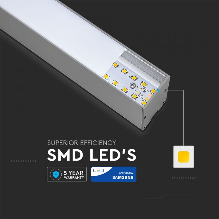 LED LINEAR HANGING SUSPENSION 40W DL 4000lm 120° 1200X35X67 ALUMINIUM SAMSUNG SILVER