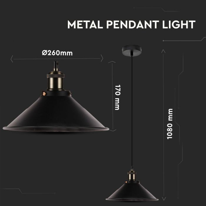 Metal Pendant Light Black