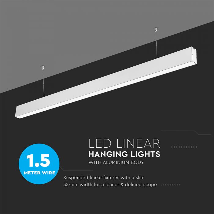 LED LINEAR HANGING SUSPENSION 40W CW 4000lm 120° 1200X35X67 ALUMINIUM SAMSUNG WHITE A++