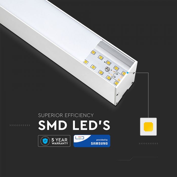 LED LINEAR HANGING SUSPENSION 40W CW 4000lm 120° 1200X35X67 ALUMINIUM SAMSUNG WHITE A++
