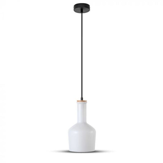 LED E27 PENDANT CLEAR 17X32X112 GLASS WITH WOOD