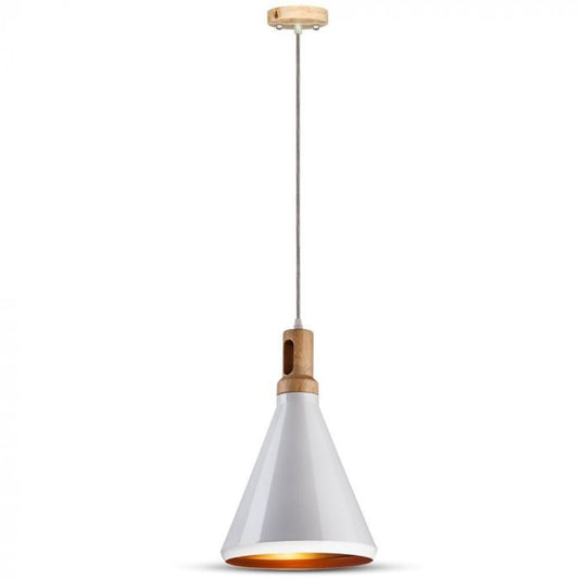 LED E27 PENDANT MODERN WHITE 25X40X120 WOODEN TOP