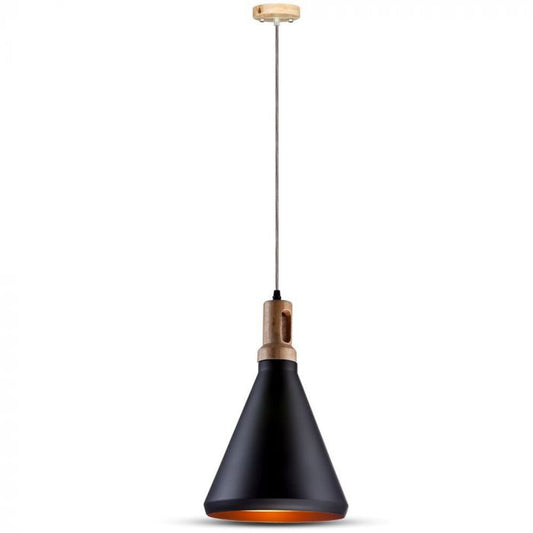 LED E27 PENDANT MODERN BLACK 20X40X120 WOODEN TOP