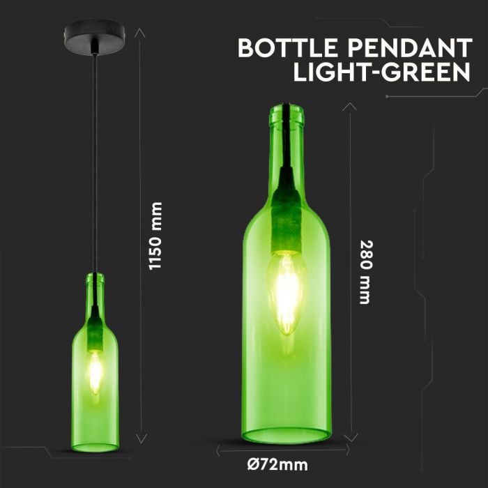 Bottle Pendant Light Green