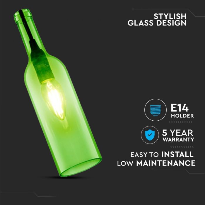 Bottle Pendant Light Green
