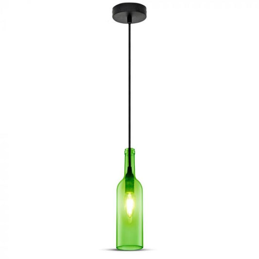 LED E27 PENDANT BOTTLE LIGHT GREEN 7X28X115 GLASS