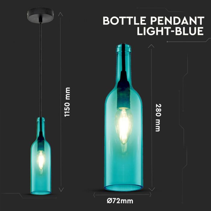 Bottle Pendant Light Blue