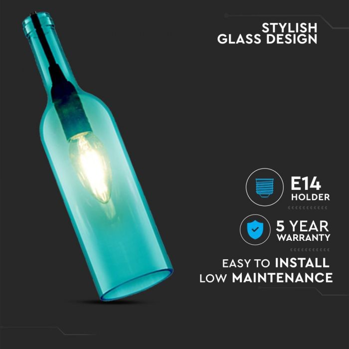 Bottle Pendant Light Blue