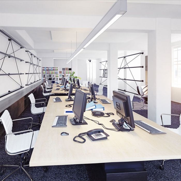 LED LINEAR HANGING SUSPENSION 60W DL 6000lm 120° 1200X75X105 ALUMINIUM SAMSUNG WHITE A++