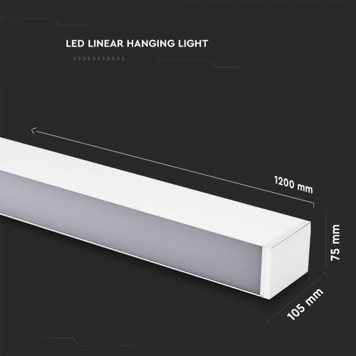 LED LINEAR HANGING SUSPENSION 60W DL 6000lm 120° 1200X75X105 ALUMINIUM SAMSUNG WHITE A++