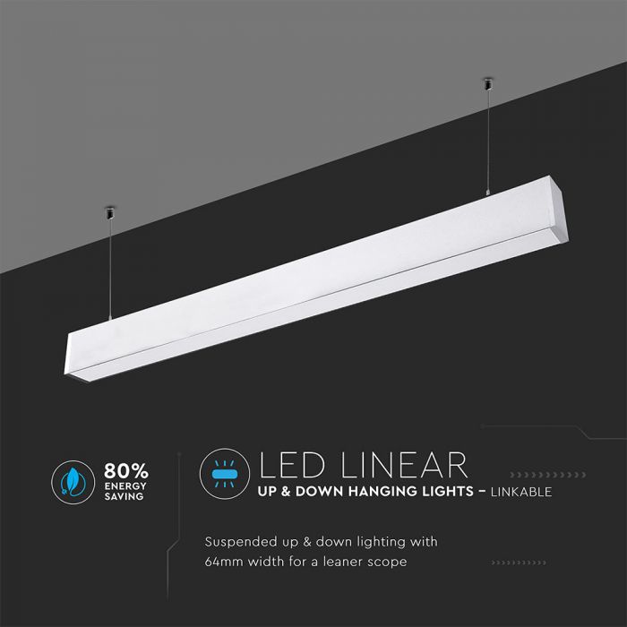 LED LINEAR HANGING SUSPENSION 60W DL 6000lm 120° 1200X75X105 ALUMINIUM SAMSUNG WHITE A++
