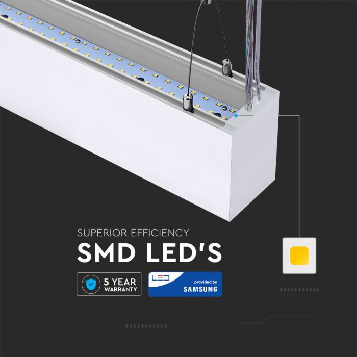 LED LINEAR HANGING SUSPENSION 60W DL 6000lm 120° 1200X75X105 ALUMINIUM SAMSUNG WHITE A++