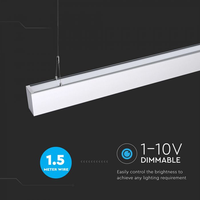 LED LINEAR HANGING SUSPENSION 60W DL 6000lm 120° 1200X75X105 ALUMINIUM SAMSUNG WHITE A++