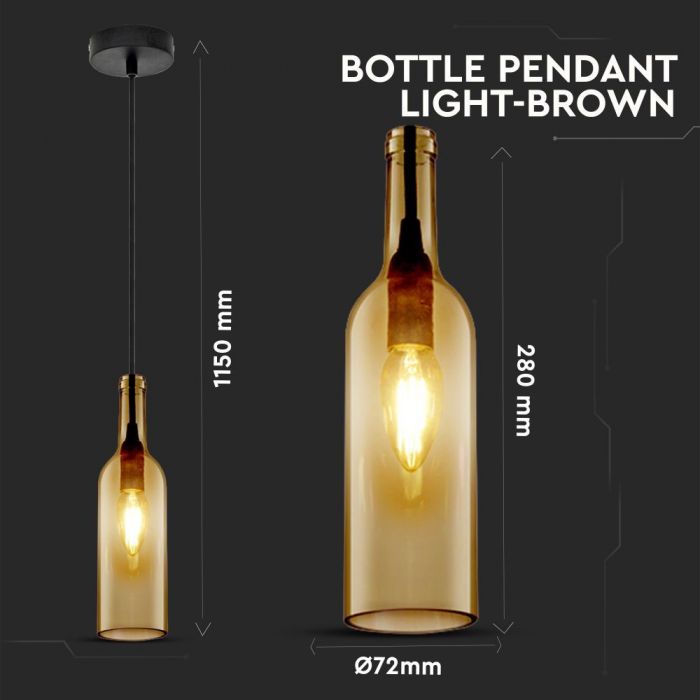 Bottle Pendant Light Brown