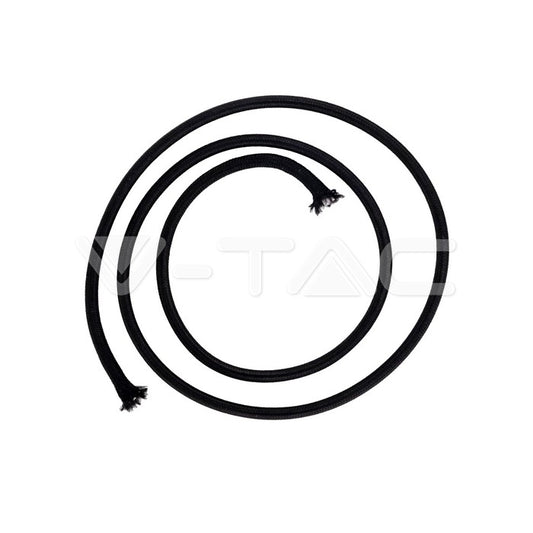 LED E27 PENDANT FABRIC WIRE BLACK 2X0.75MM ROPE