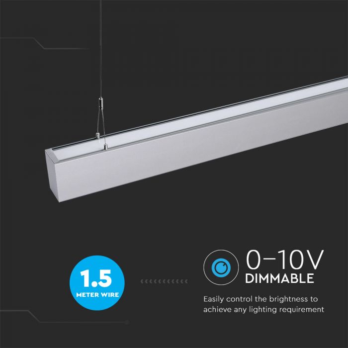 LED Linear Up Down Light SAMSUNG Chip 60W Hanging Silver Body 4000K