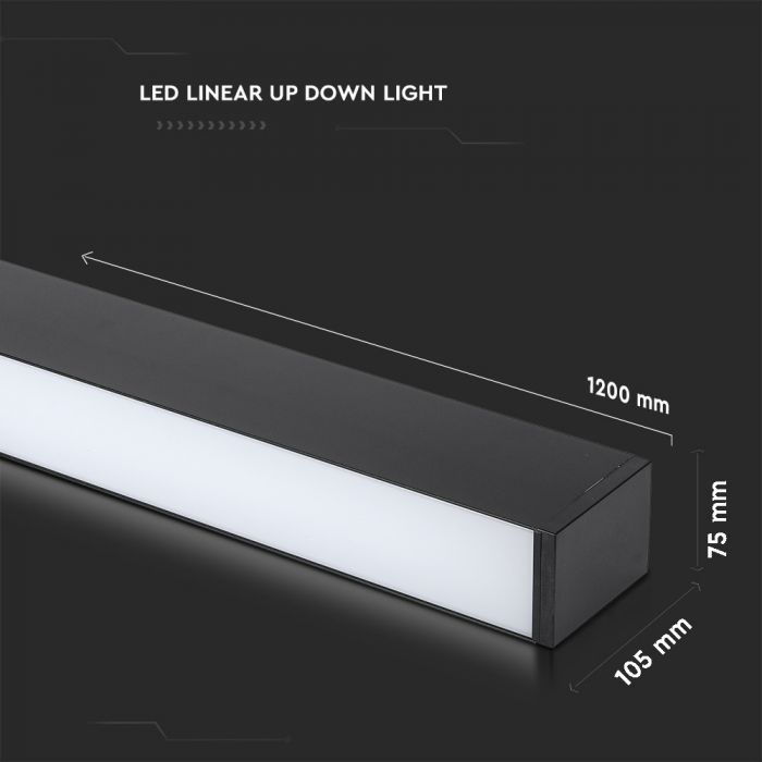 LED LINEAR HANGING SUSPENSION 60W DL 6000lm 120° 1200X75X105 ALUMINIUM SAMSUNG BLACK A++